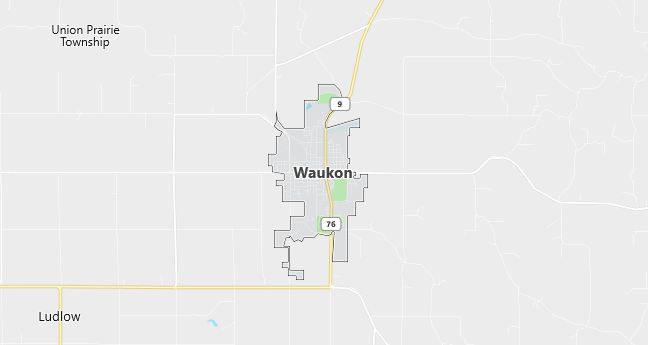 Map of Waukon, IA