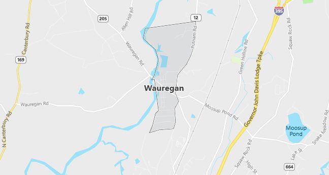 Map of Wauregan, CT