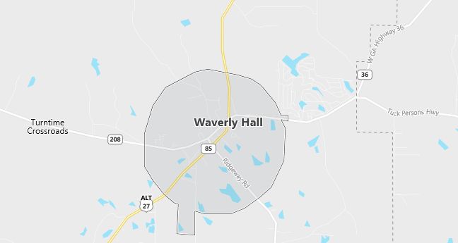 Map of Waverly Hall, GA