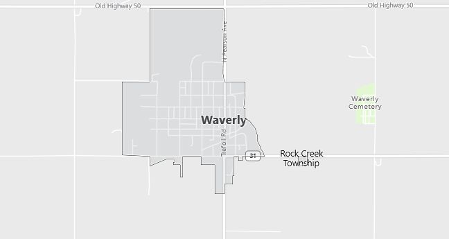 Map of Waverly, KS