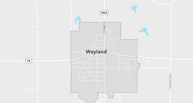 Map of Wayland, IA