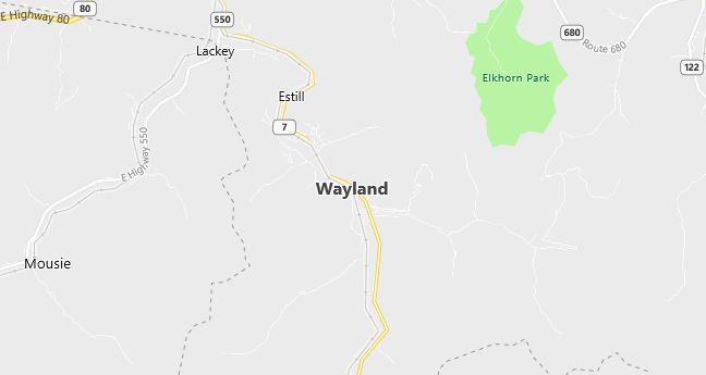 Map of Wayland, KY