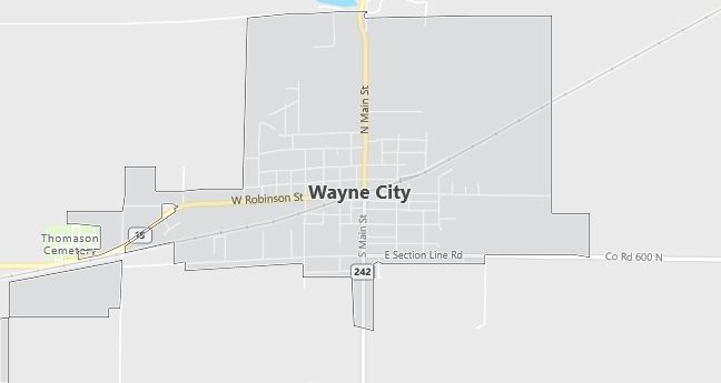 Map of Wayne City, IL