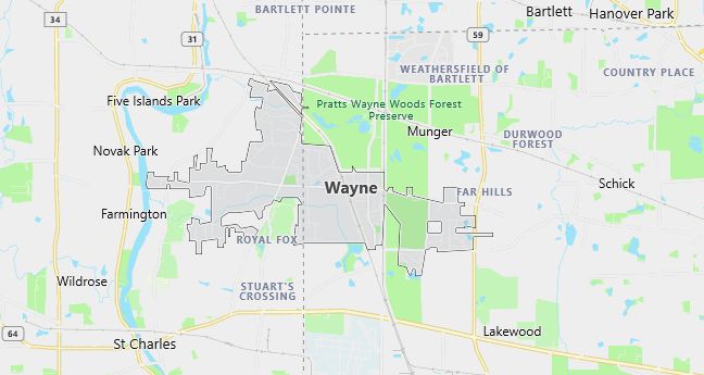 Map of Wayne, IL