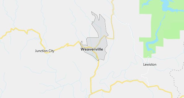 Map of Weaverville, CA