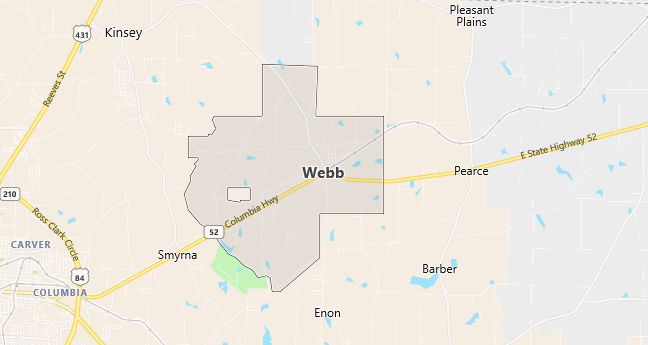 Map of Webb, AL