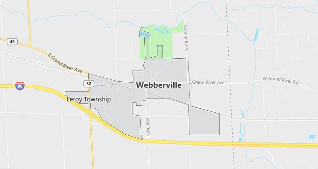 Map of Webberville, MI