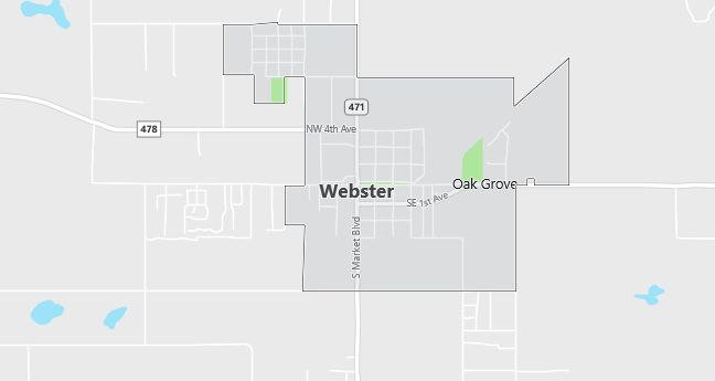 Map of Webster, FL