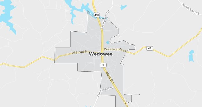 Map of Wedowee, AL