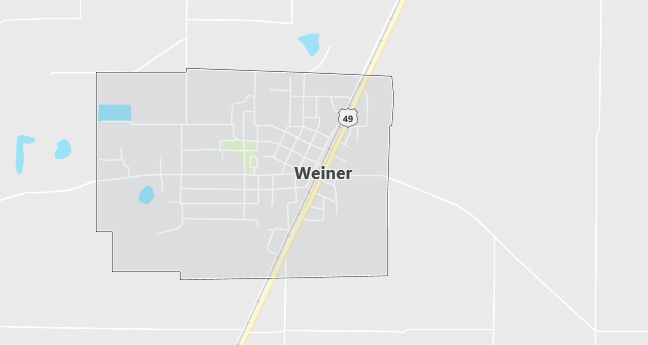 Map of Weiner, AR