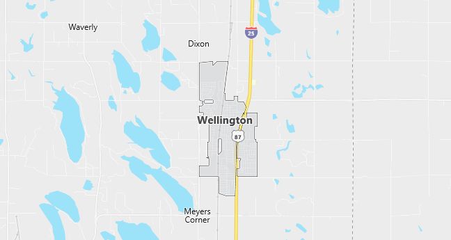 Map of Wellington, CO