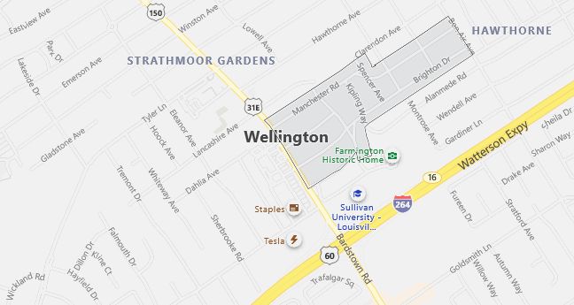 Map of Wellington, KY