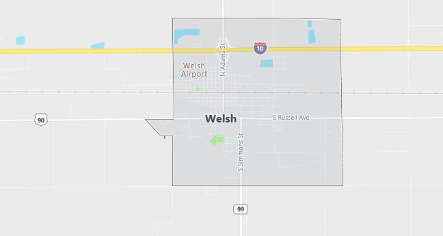 Map of Welsh, LA