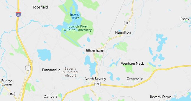 Map of Wenham, MA