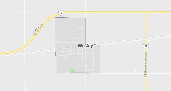 Map of Wesley, IA