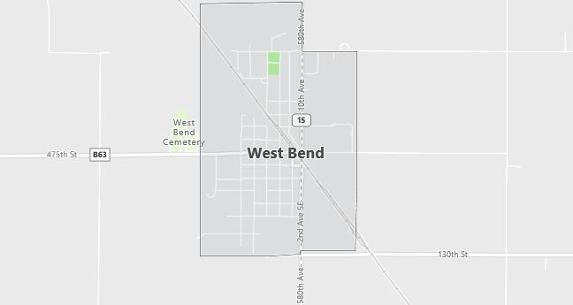 Map of West Bend, IA