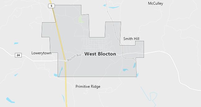 Map of West Blocton, AL