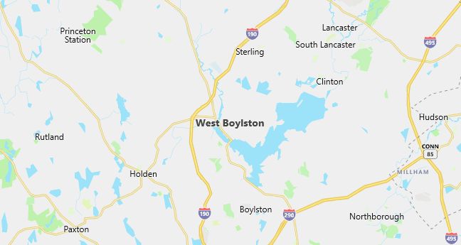 Map of West Boylston, MA