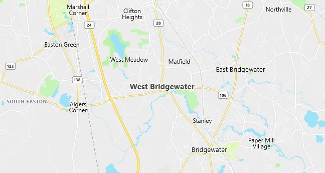 Map of West Bridgewater, MA