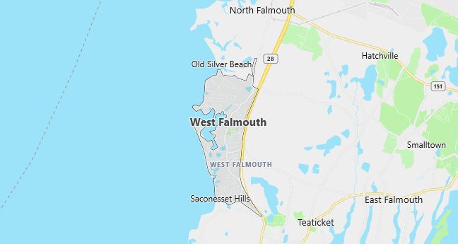 Map of West Falmouth, MA