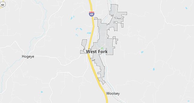 Map of West Fork, AR