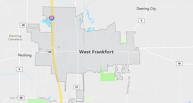 Map of West Frankfort, IL