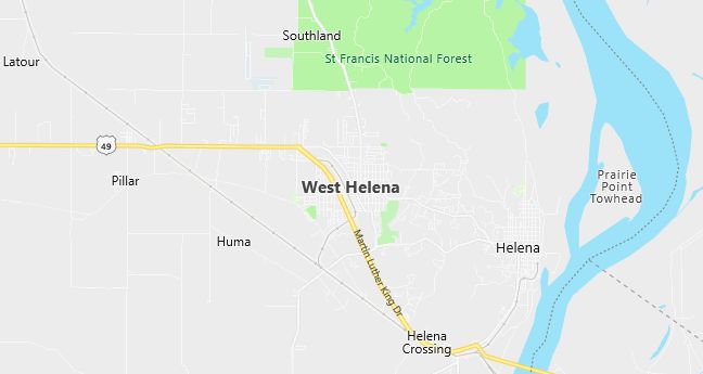 Map of West Helena, AR