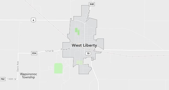 Map of West Liberty, IA