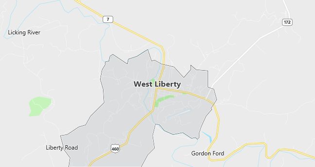 Map of West Liberty, KY