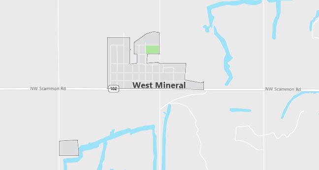 Map of West Mineral, KS