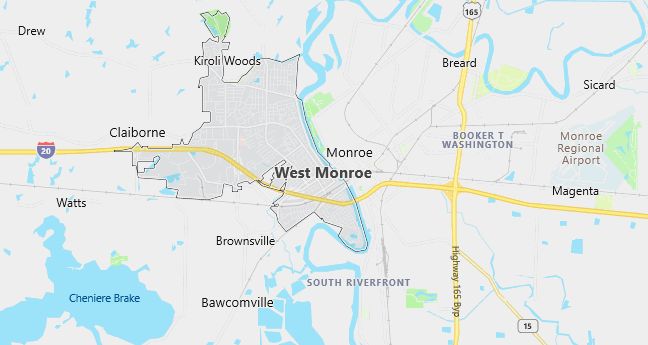 Map of West Monroe, LA