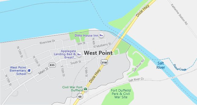 Map of West Point, KY