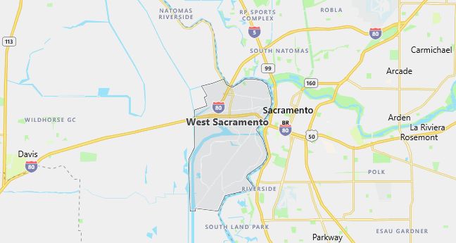 Map of West Sacramento, CA