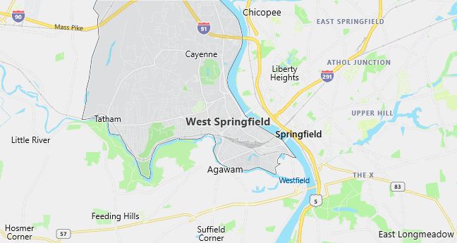 Map of West Springfield, MA