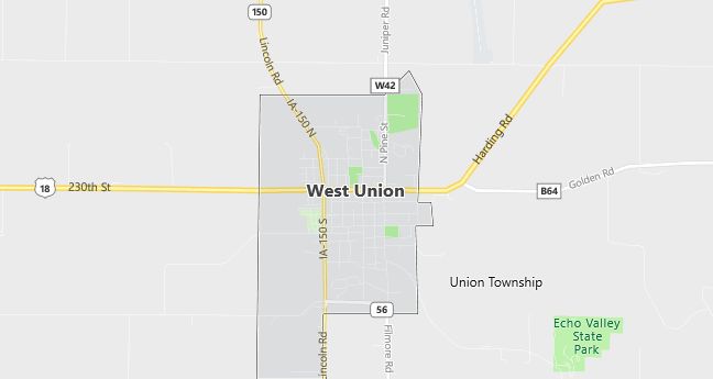 Map of West Union, IA