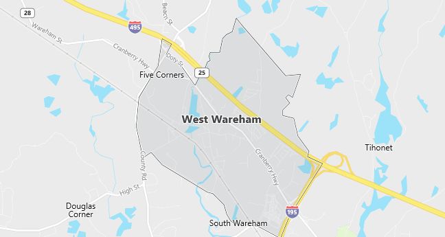 Map of West Wareham, MA