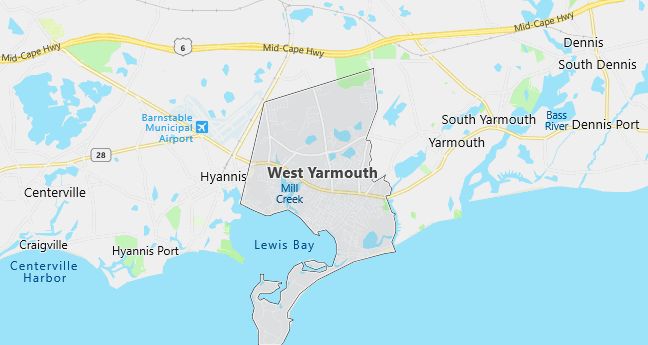 Map of West Yarmouth, MA