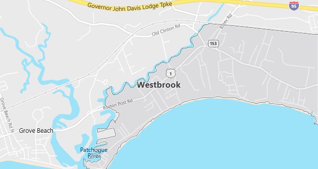 Map of Westbrook, CT