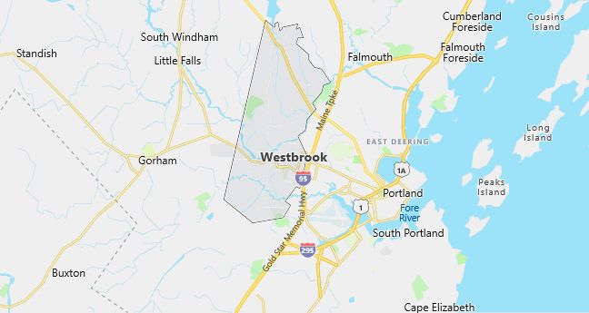 Map of Westbrook, ME