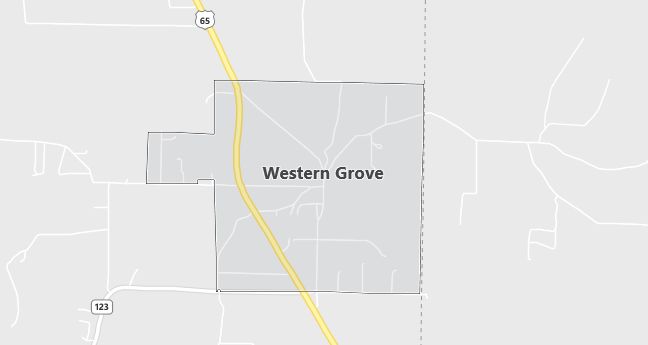 Map of Western Grove, AR