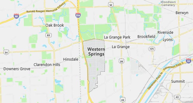 Map of Western Springs, IL