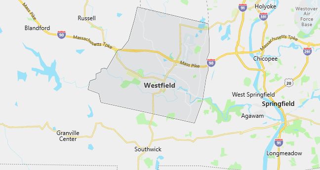 Map of Westfield, MA