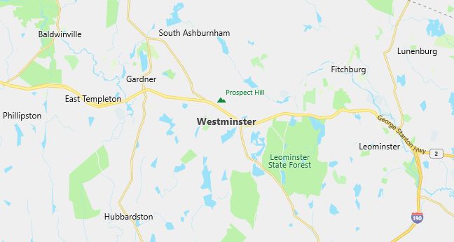 Map of Westminster, MA