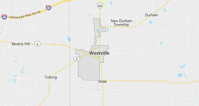 Map of Westville, IN