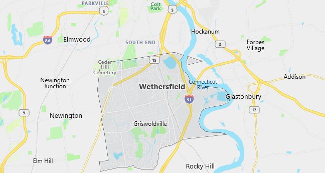 Map of Wethersfield, CT