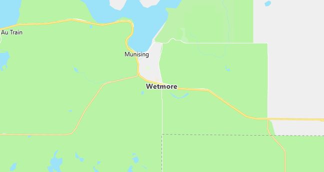 Map of Wetmore, MI