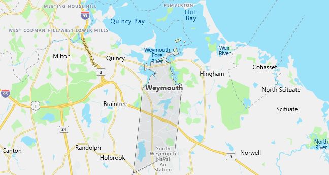 Map of Weymouth, MA