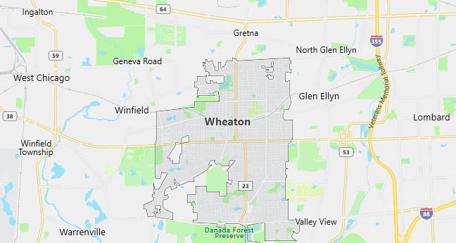 Map of Wheaton, IL