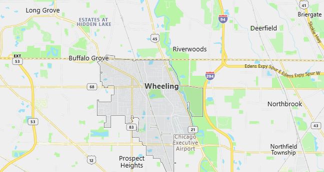 Map of Wheeling, IL