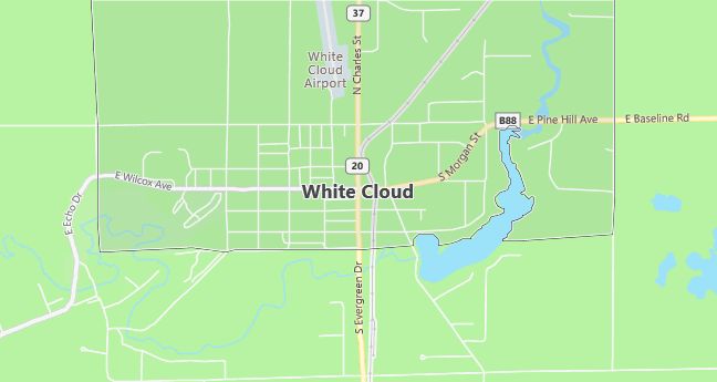 Map of White Cloud, MI